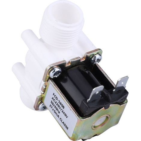 Électrovanne G1/2 NC en plastique, normalement fermée, pour arrivée d'eau, 220-240 V CA (1/5)