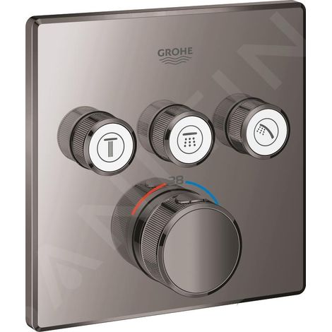 Grohe Grohtherm SmartControl Thermostatique pour installation encastrée 3 sorties Anthracite, 29126A00 (1/5)