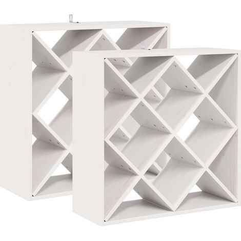 Maison Exclusive - Weinregal 2 pcs Weiß 62 x 25 x 62 cm Massives