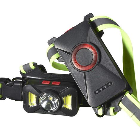 LED-Brustlicht mit reflektierenden Riemen, 3 Modi, wiederaufladbar über USB, wasserdicht, Hintergrundbeleuchtung für Läufer, Joggen, Gehen, Wandern, Camping, Angeln – RAPANDA