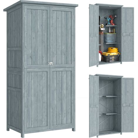 Armoire de jardin, étagères de rangement, pour jardin terrasse, rangement extérieur, abri outils terrasse