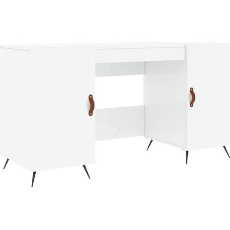 Desk High Gloss White 140x50x75 cm Engineered Wood vidaXL