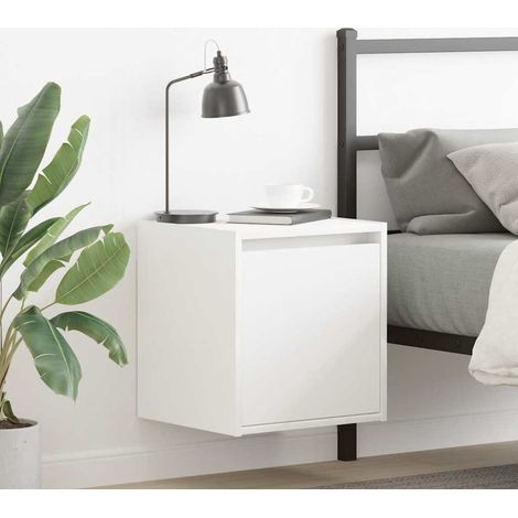 Mesillas de noche de pared 2 uds-Mesita de noche-Mesapara Dormitorio blanco 38x34x40 cm 410890