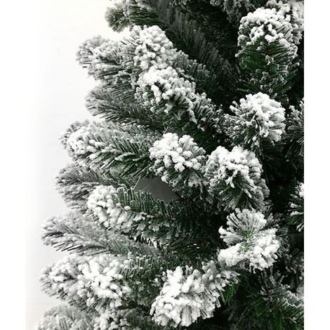 Albero di natale innevato pino bianco slim cm180 finto salvaspazio folto reale (1/5)