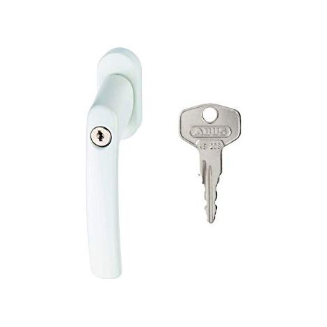 Abus Fg200 Ab208 Maniglia con Blocco Antifurto, Serratura a Spinta con Cilindro per Finestre, Chiave Maestra, Livello di Sicurezza: 3, 44259, Bianco (1/4)