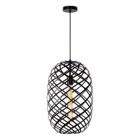Lucide - Lampadario a sospensione, in metallo, 60 W, colore: Nero