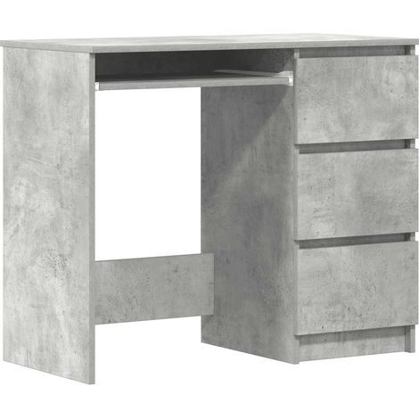 Maison Exclusive - Bureau Gris béton 90x45x76 cm Bois d’ingénierie