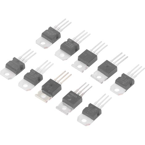 Lot de 50 transistors TO-220 incluant LM317T, L7805 à L7824, 10 références pour circuits électroniques et DIY (1/5)