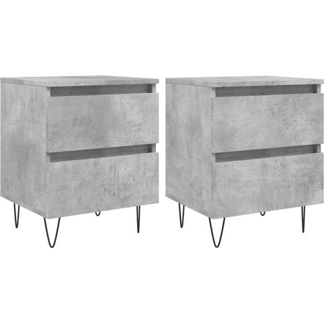 Maison Exclusive - Nachttische 2 Stk. Betongrau 40x35x50 cm Holzw
