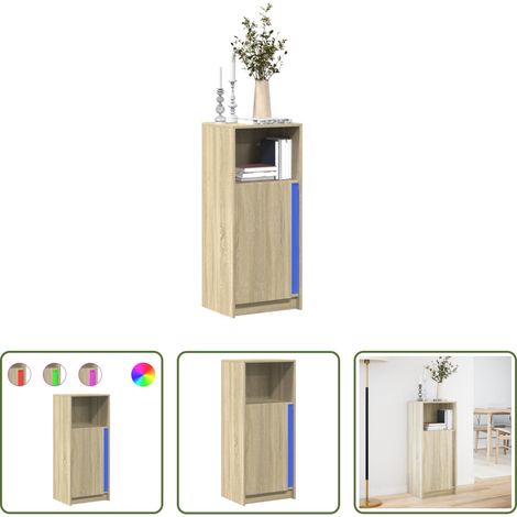 vidaXL Sonoma-Eiche - LED-Sideboard Sonoma-Eiche 42,5x34x100 cm Holzwerkstoff (1/5)