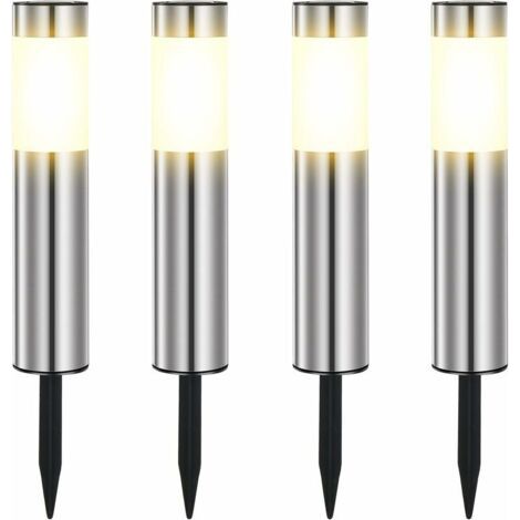 Lampe solaire extérieure étanche IP65 en plastique ABS – Énergie solaire – 8 à 10 heures d'éclairage – Lot de 4 pour jardin et allées (1/5)