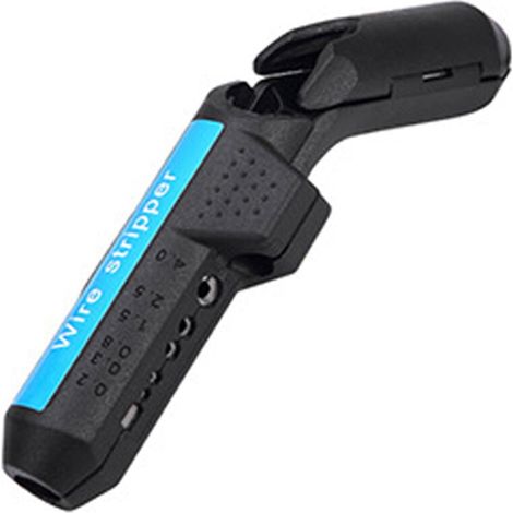 Pelacables con mango curvo, herramienta de precisión para pelar cables, pelacables especial para electricistas (negro) (1/4)