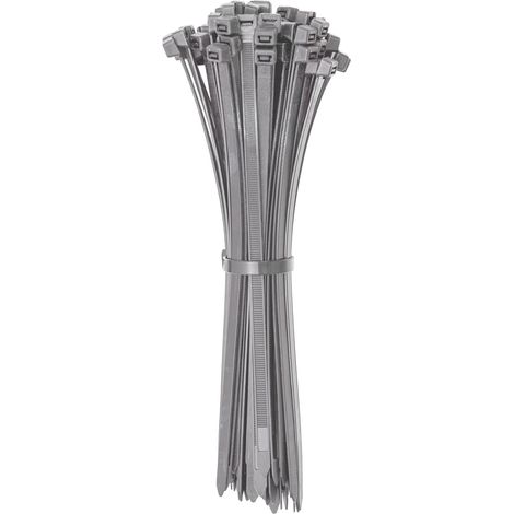 Collier De Serrage - 100 Pièces - Nylon - Résistant Température - Jardin Garage Maison - 200x3,6mm Gris (1/5)