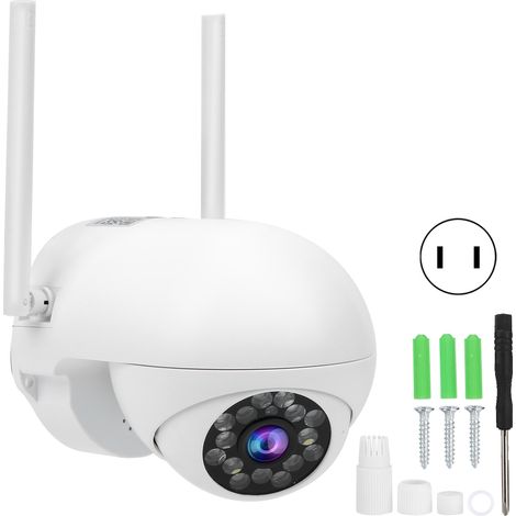 Caméra WiFi 1080P Pan/Tilt, Suivi de Mouvement, Audio Bidirectionnel, Vision Nocturne Couleur, Étanche, Sécurité Domestique, 100-240V Prise US (1/5)