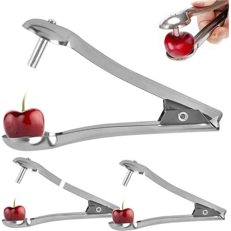 Date Cherry Désucteur 3 pièces Kit d'argent 13 cm Outil de prélèvement de noyau (1/5)