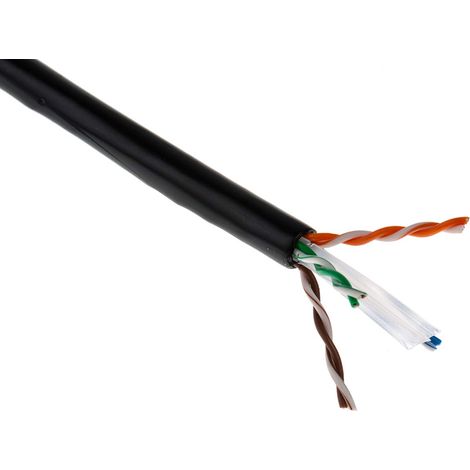 Câble cat 6 Sans connecteur, U/UTP, 8 x, gaine PE Noir, 100m ( Prix pour Bobine de 100 Mètres ) (1/3)