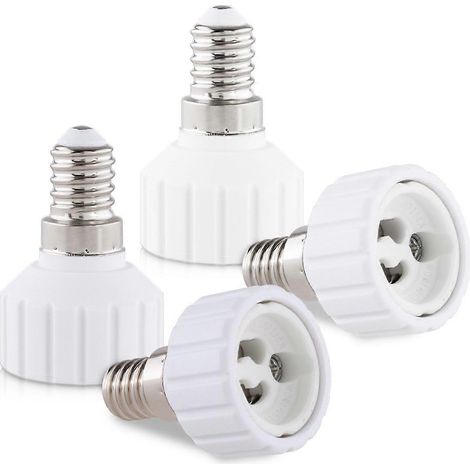 Adaptateur de douille 4x : convertisseur de douille E14 vers GU10 : adaptateur de douille à baïonnette pour ampoule halogène LED (1/4)