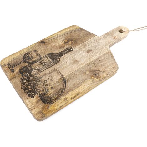 Planche à découper en bois vins et fromages (1/2)