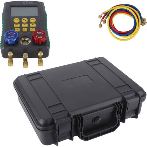 Manomètre numérique digital pour climatisation, testeur pression avec affichage LCD, collecteur de mesure R134a R410a, outil de diagnostic frigoriste, jauge de contrôle étanche, réparation AC. (1/5)
