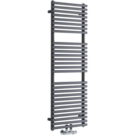 Sèche-Serviettes à Raccordement Central – Anthracite – 121.5 x 40cm – Magera (1/5)