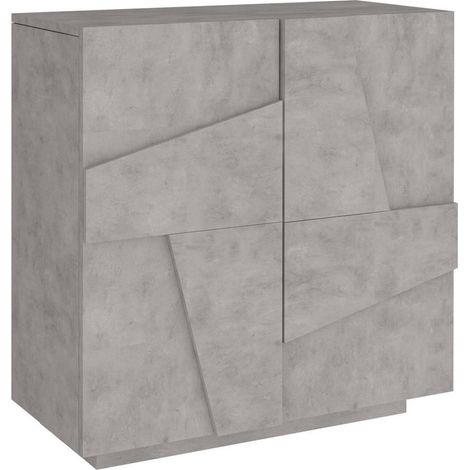 Dmora Scarpiera moderna, Made in Italy, a 2 ante, Portascarpe da ingresso, Mobile multiuso, cm 81x38h86, colore Grigio Ardesia con dettaglio, con imballo rinforzato (1/5)