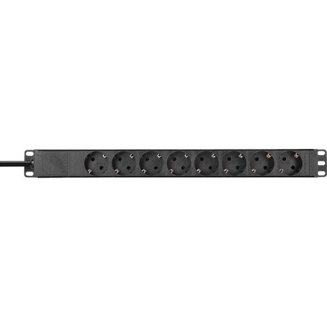 RACK PDU 8-19" Power Strip 1 U 8 voies sans interrupteur, noir (1/5)