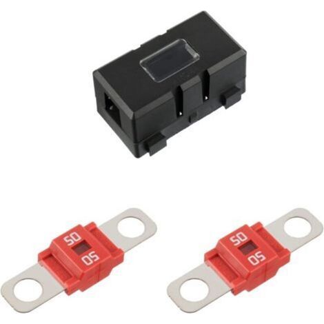 ANS Porte-fusible de voiture et 2 fusibles Midi boulonnés à courant élevé pour voitures, camions, véhicules (50 A Ampères) (1/4)