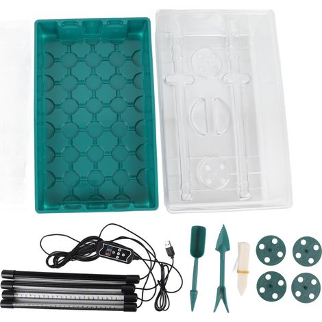 Kit de culture de serre de propagateur de plateau de démarrage de plante avec 4 plateaux de germination de connecteur USB de lumière de tube 40 cellules par 3 modes d'éclairage