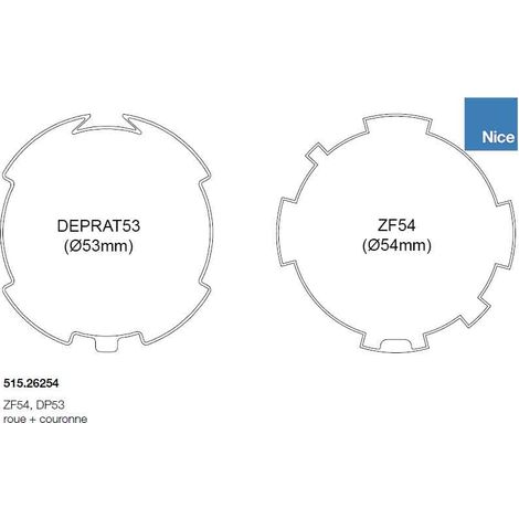 Roue et Couronne Volet Roulant ZF54-Deprat 53 - NICE Ø45 - NICE (1/2)