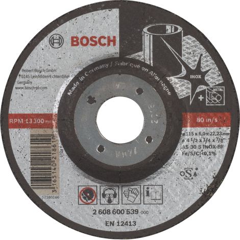 Bosch PRO Stainless Steel disco de desbaste 115 x 6 x 22,23 mm - 2608600539 (1/2)