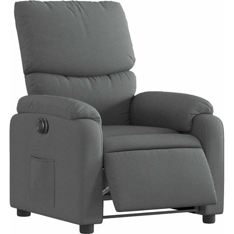 Sillón reclinable eléctrico de tela gris oscuro vidaXL (1/5)