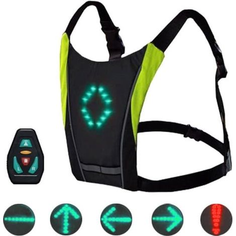 Gilet réfléchissant avec clignotants télécommandés, LED USB (1/5)