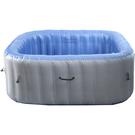[NEUWERTIG] Whirlpool HHG-362, Ersatz-Pool 5 Personen, In-/Outdoor aufblasbar PVC laminiert, eckig 180cm, grau-blau
