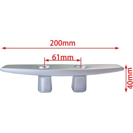 Marine aluminum cable bolts, horn cable bolts, flat cable bolts, bollards, mooring posts, marine and yacht accessories - 8-inch aluminum flat bolts - aluminum (1/4)