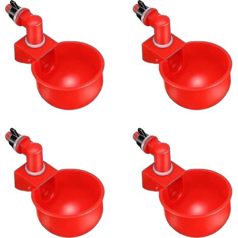 Gobelets à Eau de Poulet, Breuvoir de Poulet, Abreuvoir Poules Automatique, Abreuvoirs Automatiques Kit Abreuvoir Poules Abreuvoir Poule, 4 Pièce DIY Abreuvoir Poules Volaille Automatique Abreuvoir (1/5)