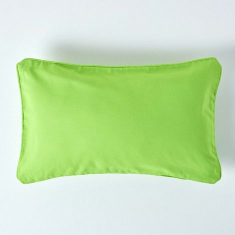 HOMESCAPES Cotton Plain Green Rectangular Cushion Cover, 30 x 50 cm