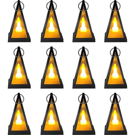 Juego de 12 velas LED de plástico, de 8 x 4,5 cm, para decoración de jardines, patios y bodas (pilas incluidas). (1/5)