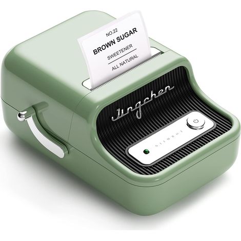 Étiqueteuse avec imprimante d'autocollants, ruban adhésif, technologie sans fil et papier étiquette blanc pour l'organisation de la maison et du bureau.