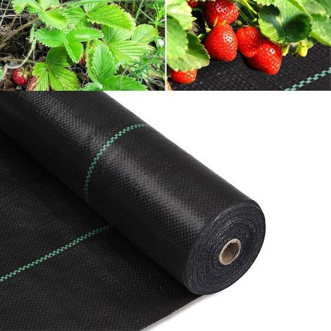 Toiles de Paillage 2m x 50m, Geotextile, Toile Anti Mauvaises Herbes Jardin, Bache Noire Agricole, Barriere Anti Racine, Contre Les Mauvaises Herbes, Tissu Perméable à l'eau et l'air (1/5)