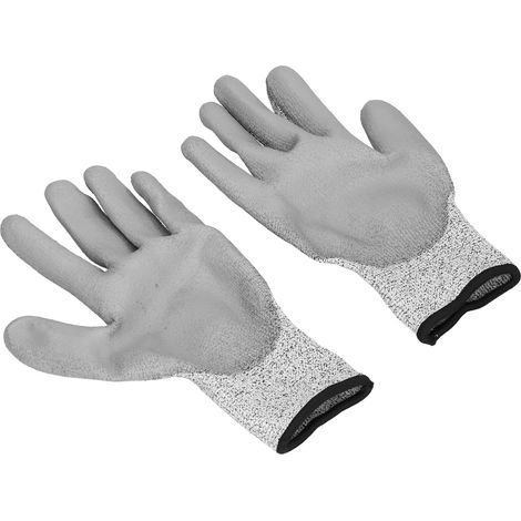 gants résistants aux coupures Protection de niveau 5 trempés HPPE pour le jardinage en extérieur 2 paires Gris (1/5)