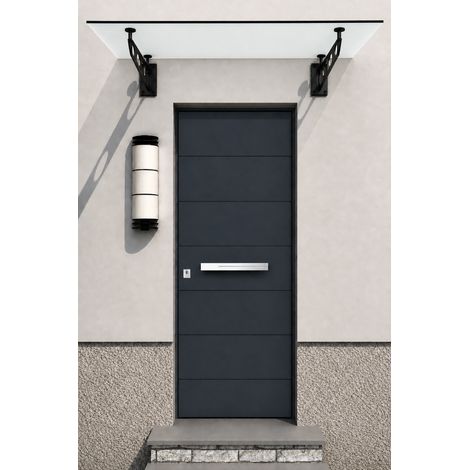 Glaswerk Westfalen - (S) 120x90 cm Milchglas Glasvordach inkl. Halter SW (1/5)