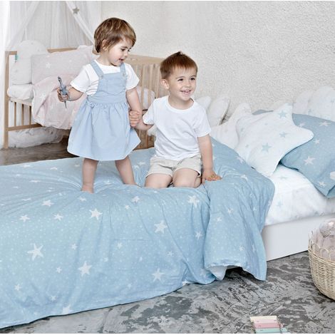 Little star Juego nórdico 2 piezas 180x220 cm (Cama 105) Azul (1/5)