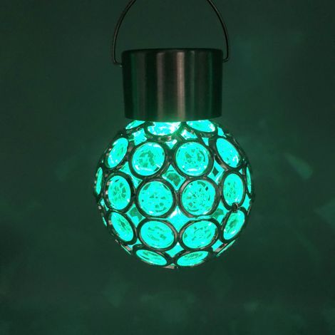 Lampada Solare Sospesa da Esterno a LED Impermeabile, Piccolo Lampadario con Controllo per Prato, Luce da Giardino Scavata (Cambio di Sette Colori) (1/5)