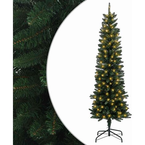 vidaXL Albero di Natale Artificiale Sottile 210 cm 300 LED (1/5)