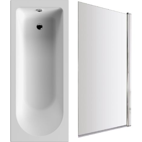 Round Single Ended 1700x700 Bath Set – Leg Set & Chrome Screen (1/4)