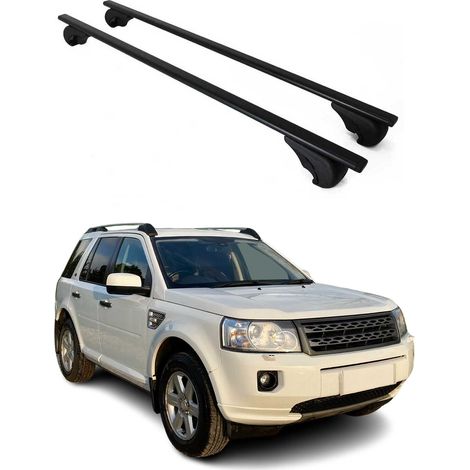 OMAC Barres de toit pour Land Rover Freelander II L359 2007-2015 – TÜV / DIN 75302:2019 – Antivol inclus – Charge max 75 kg – 2 barres Noir (1/4)