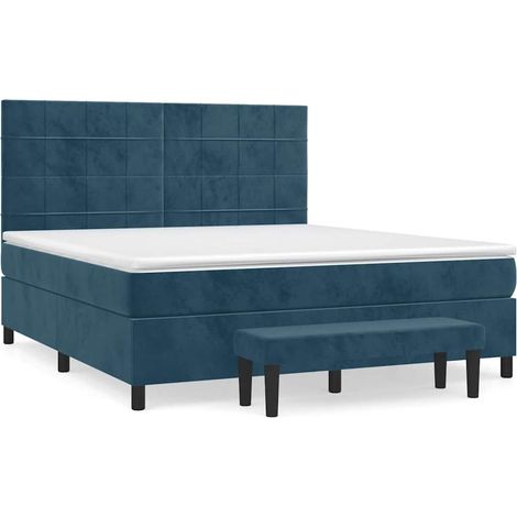 Maison Exclusive - Boxspringbett mit Matratze Dunkelblau 160x200
