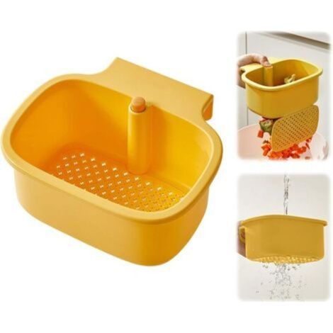 Passoire pour évier - Bouton pression - Robinet suspendu sans bavures - En silicone amovible - Pour le lavage et l'organiseur dans la cuisine (B3) (1/5)