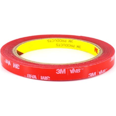 3M VHB 4910 Double Face Transparent Extra Fort, Ruban Adhésif, Imperméable et ultra Résistant aux Hautes Températures pour Décoration & Fixation de Voitures, de Maison (8mm x 3 m) (1/5)