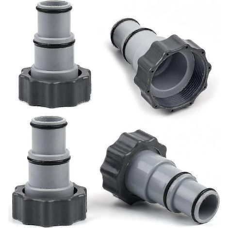 Adaptateur de tuyau de rechange avec collier pour pompes Intex à raccord fileté, compatible avec tous les filtres de 4000, 2500, 2000 et 1500 gallons par heure (4 pièces) (1/5)